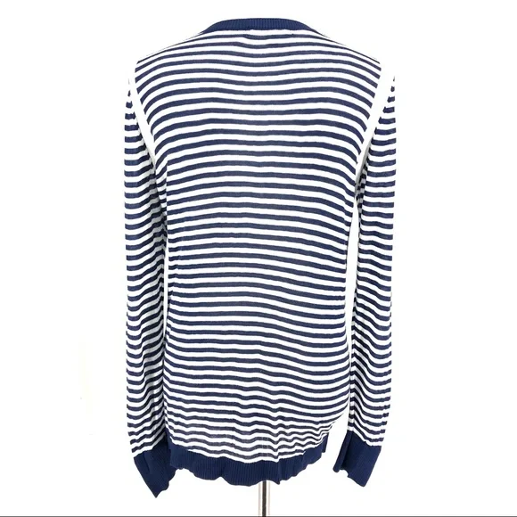 Bass Blue & White Striped Crew Neck Sweater - Picture 4 of 5